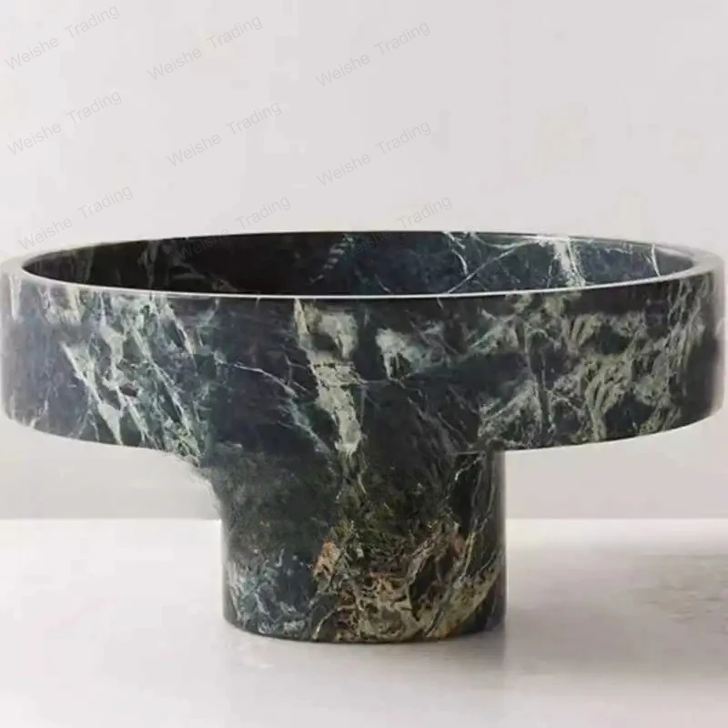 Modern simple designer natural marble fruit plate villa model room dining room living room desktop storage decoration