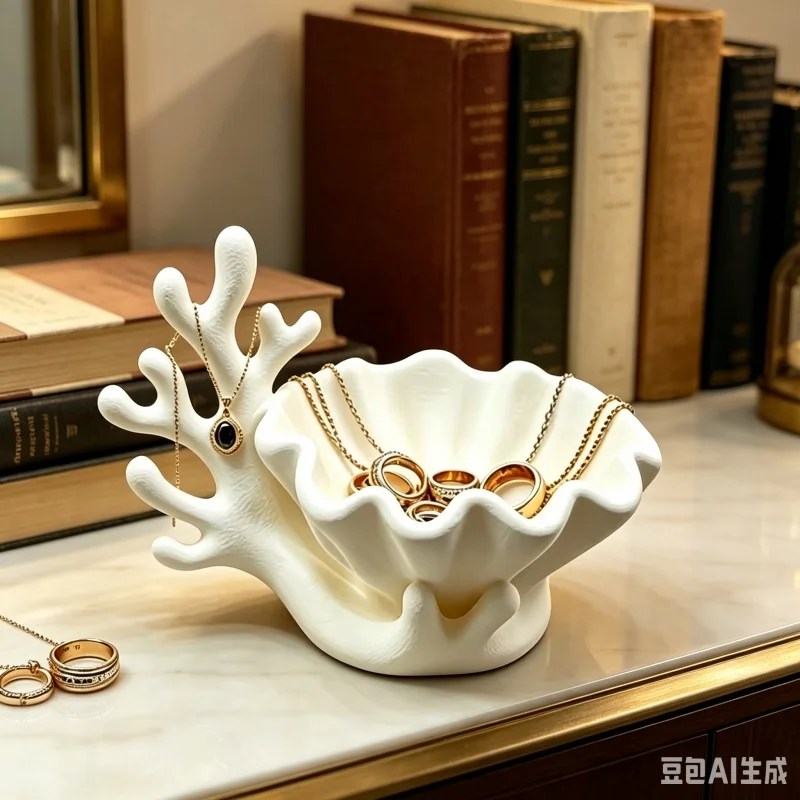 3D Coastal Coral Clam Shell Succulent Planter Mini Resin Seashell Flower Pot Desktop Small Cactus Plant Decor Vase