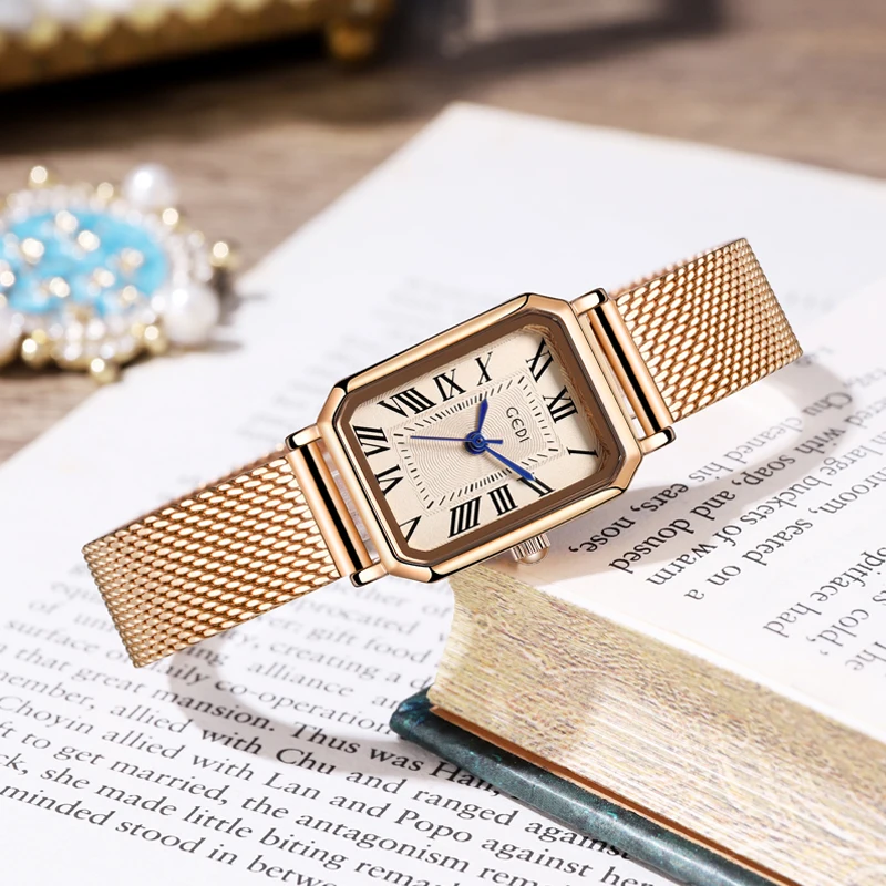 High-value second-hand women's watch retro Roman luxury watch classic square dial quartz watch