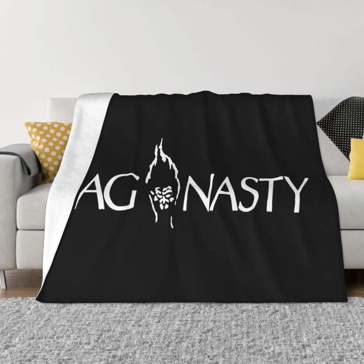 Dag Nasty Mens Flame Black Cartoon Print Boy Men Retro Hipster Family Stylish High Quality Classic Original Throw Blanket