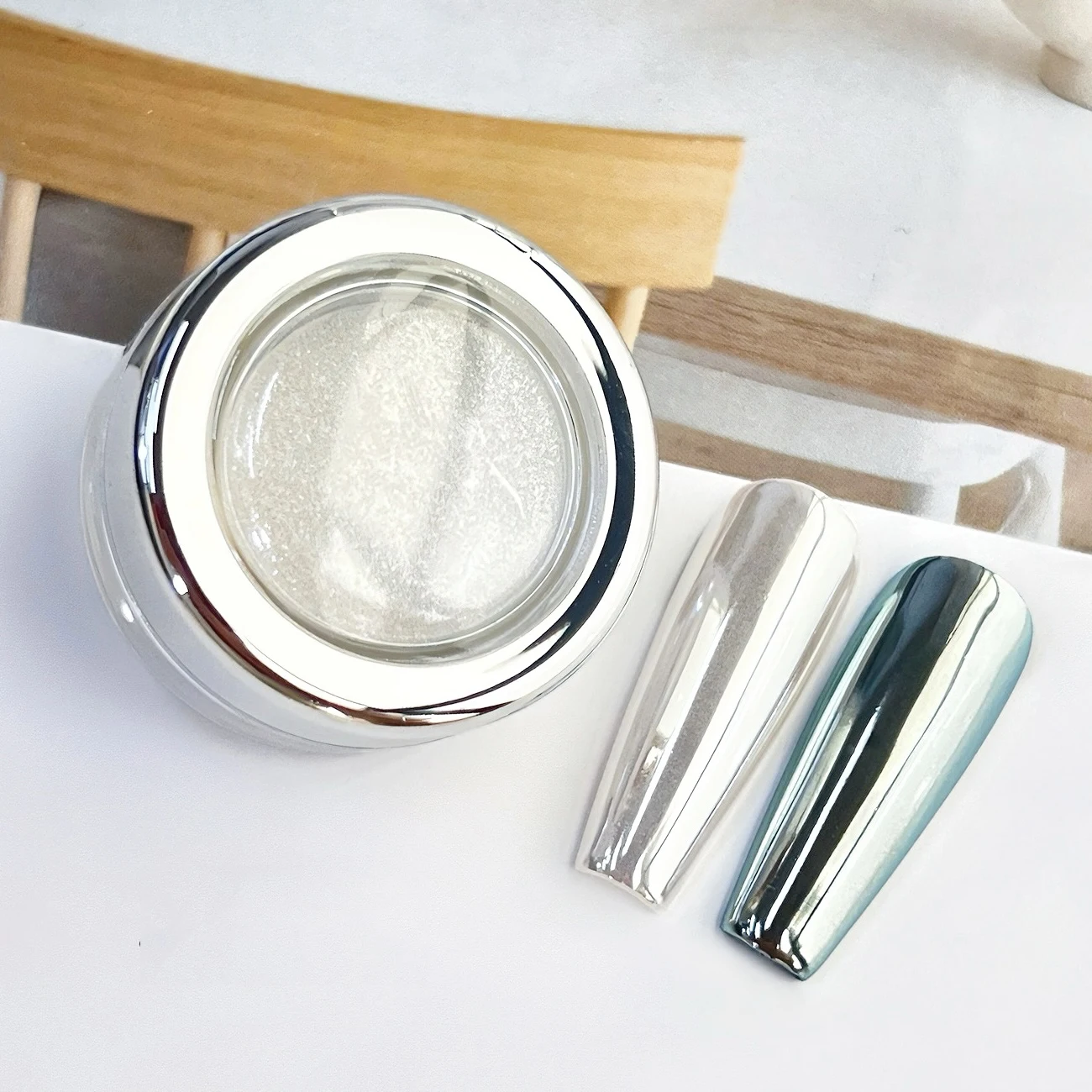 1瓶 オーロラシェル 透明ネイルパウダー クロム ムーンライト ミラーネイル グリッター ピグメント ジェルポリッシュ ネイルアートデザイン ラビングダスト