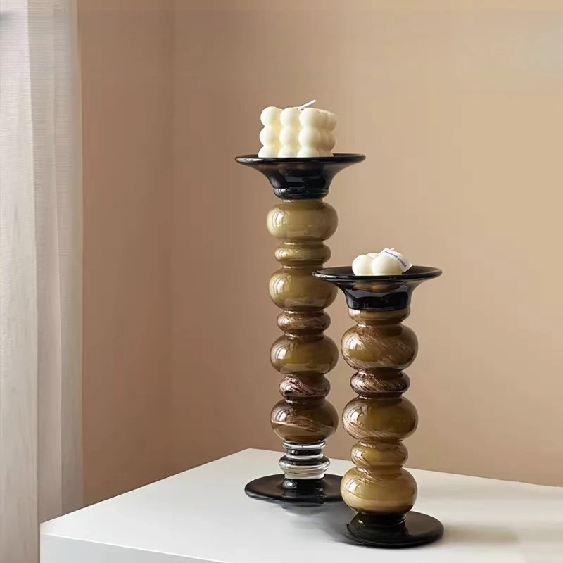 Return to the era of Fou Liu, handmade glazed candlestick, living room entrance, high-end mid-ancient style ornament