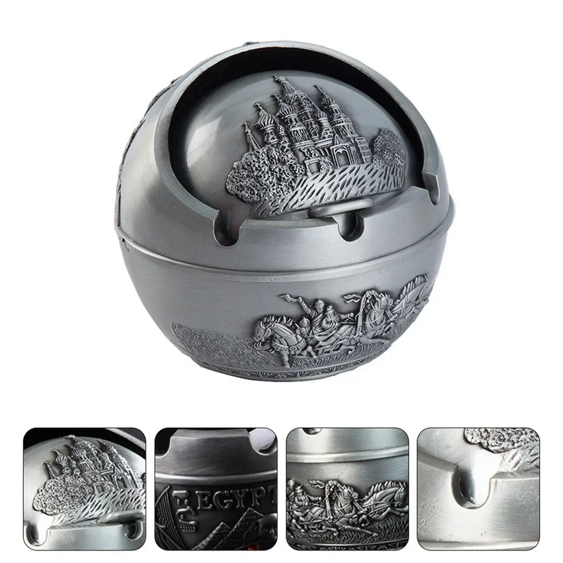

Russian Retro Castle Car Ashtray Spherical Lid Decorative Smoking Accessory