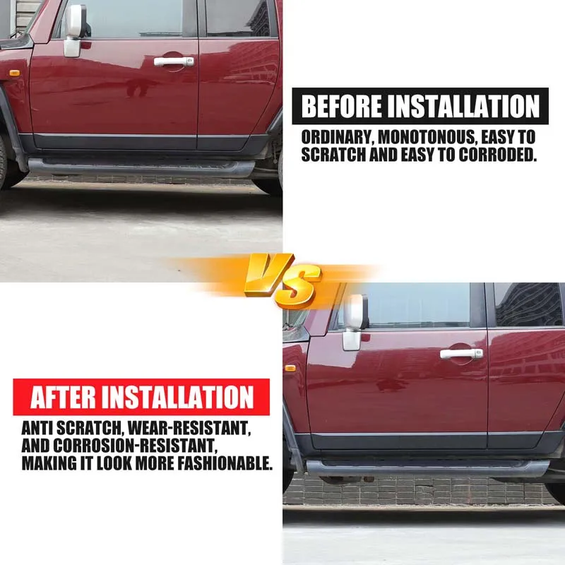 Aluminum Alloy Black For Toyota FJ Cruiser 2007-2021 Car body anti-collision sequin sticker Car exterior protection accessories