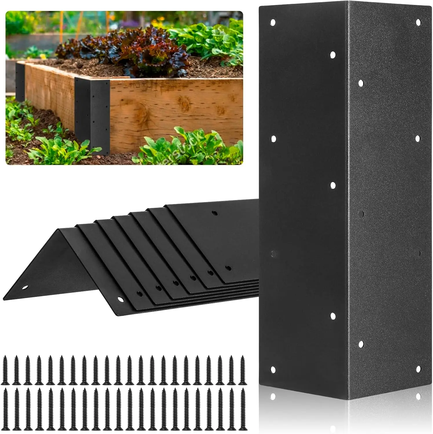 

24" bed 11" x 3" x 3" for Metal Wood Raised Garden Bed for Plants, Vegetables
