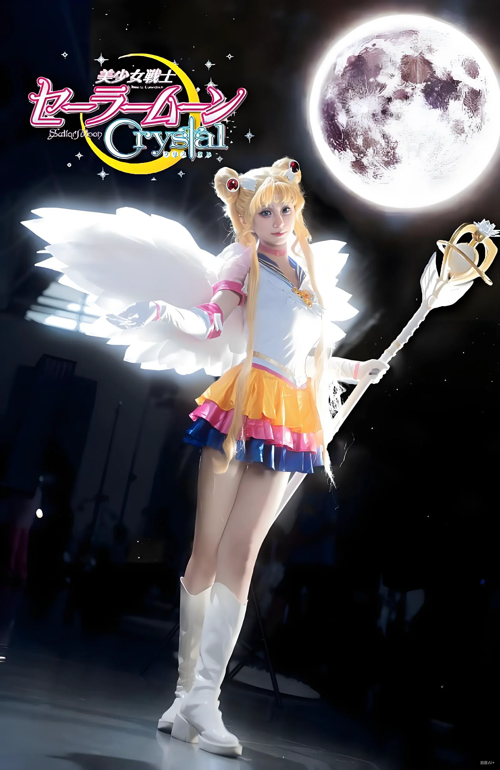 Anime Sailor Moon Cosplay Costume Tsukino Usagi Uniform Dress Outfits Cosplay Yellow Wig Halloween Carnivl Party Women Kids view 2
