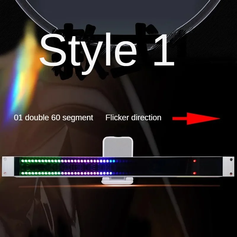 صف مزدوج 1U خزانة الصوت الموسيقى إيقاع مستوى المؤشر ضوء LED الطيف متر USB تحريض الصوت المنشط