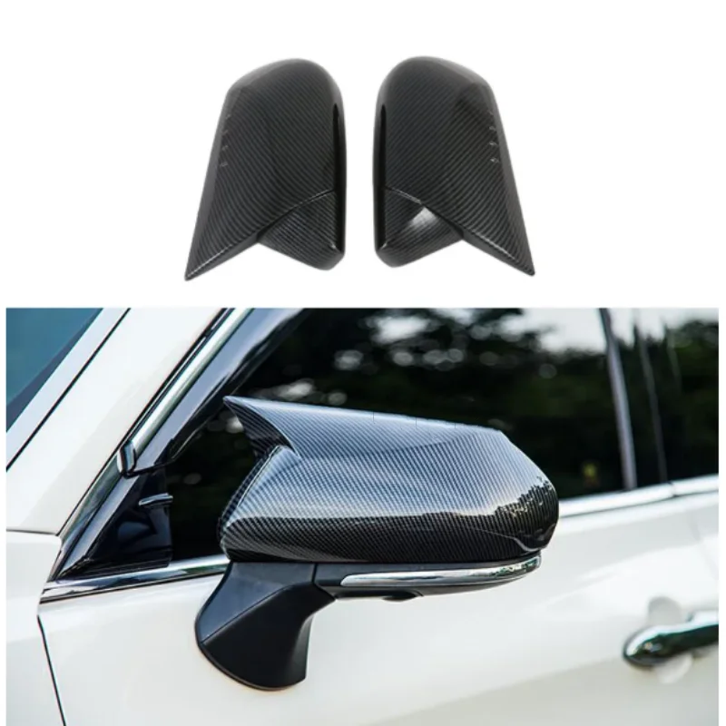 

Car Styling Back Rear View Side Door Mirror Stick Trim Frame Eyebrow Part Hood 2PCs For Toyota Prius 2019 2020 2021 2022