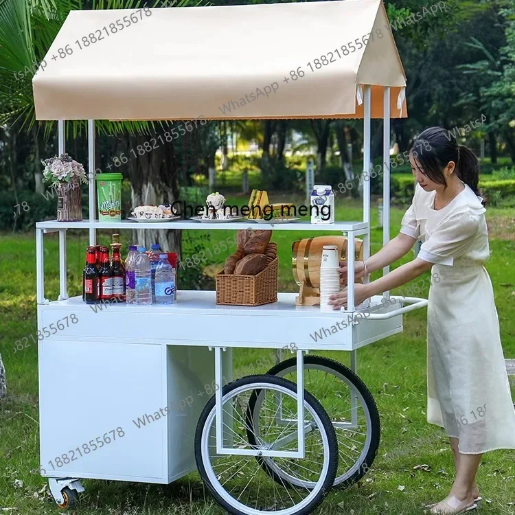 E153 Market stall trolley shopping mall store display stand outdoor promotion float food snack cart