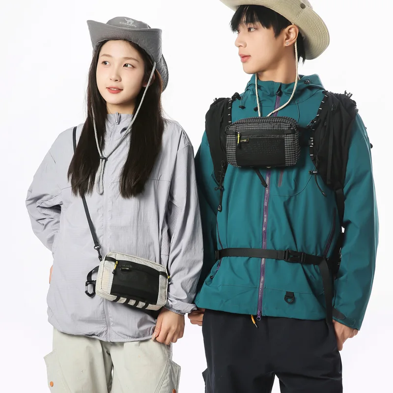 Small Grid Pattern Shoulder Bag Mesh Pocket Crossbody Bag Lightweight Casual Techwear 2026 New Fashion