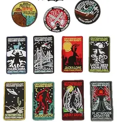 High Quality Fashion Cool Round Letter Rectangle Badge Patch Stickers DIY Clothing Accessories Embroidery Cloth Stickers