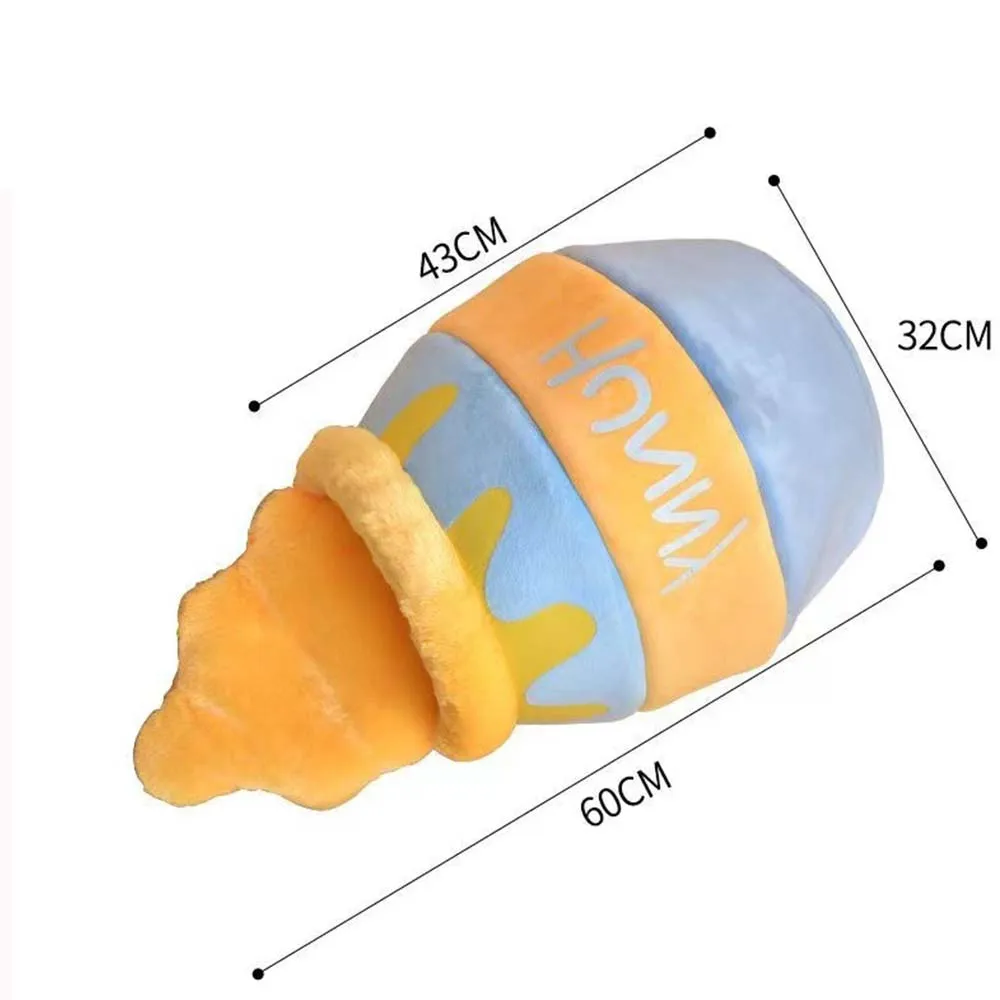 Cute Cat Bed Plush Cartoon Warm Mat Cats Cushion Basket Honey Pot Jar Shape Cave Pets House for Cat Small Dog Rabbit Pet Net