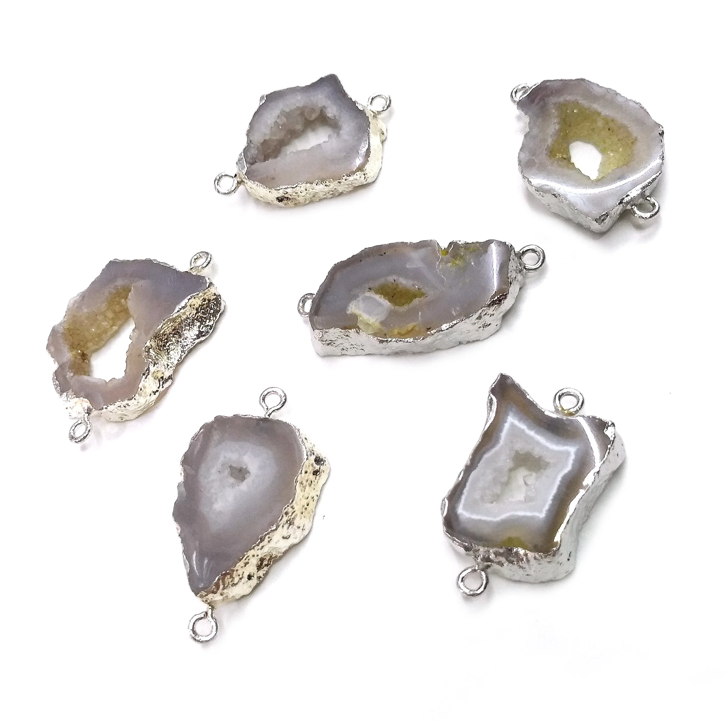 1PC LE SKY Natural Agates Pendants Charms Connector Pendants for Jewelry Making DIY Accessories Fit Necklaces