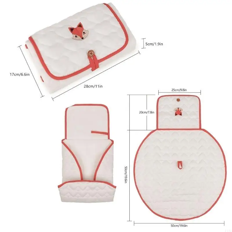 F19F Reisewechsel Mattenwindelwechselkissen tragbare Neugeborene -Cartoon -Musterblattpolster