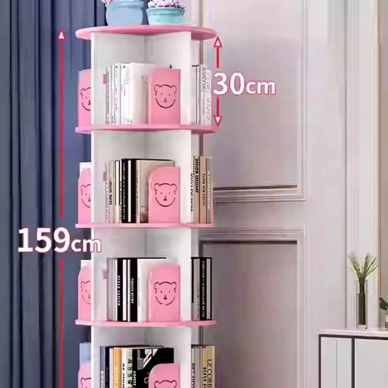 Accessories Aesthetic Bookcase Round Shelves Plastic Front Facing Rotating Bookcase Shelf Rangement Livre Interior Bookcase