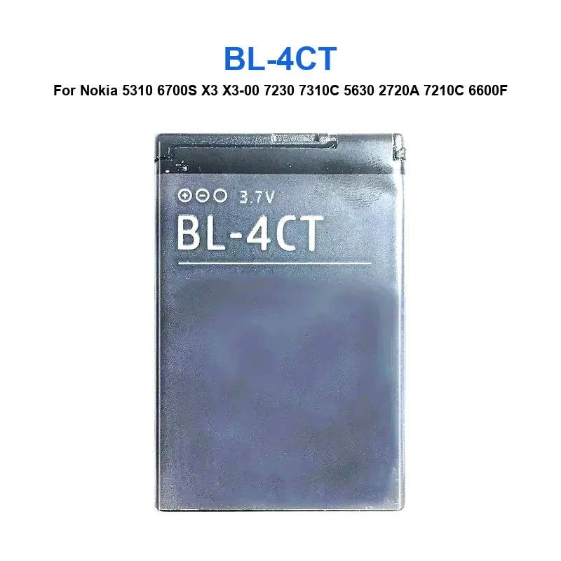 

860mAh High Quality Mobile Phone Battery For Nokia 5310 6700S X3 X3-00 7230 7310C 5630 2720A 7210C 6600F BL 4CT BL-4CT