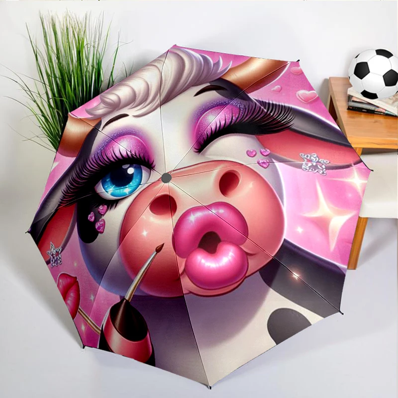 

Funny Highland Cow Umbrella Automatic Open/close, Sturdy Iron Frame & 8-Rib Struct, Umbrella for Women & Men, Christmas Gifts