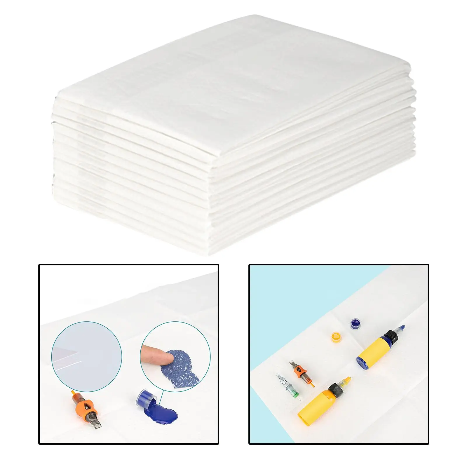 120Pcs Disposable Tattoo Clean Pad Waterproof Sturdy Tablecloths Soft Tattoo Table Covers Beauty Tattoo Accessories Tattoo Bibs