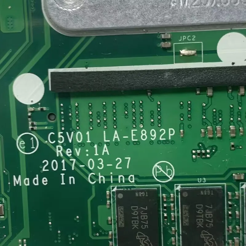 C5V01 LA-E892P Para Acer A515-51G A615-51G Laptop Placa-mãe Com SR3LA I5-8250U CPU N17S-G1-A1 MX150 NBGSX11002 100% Testado Bom