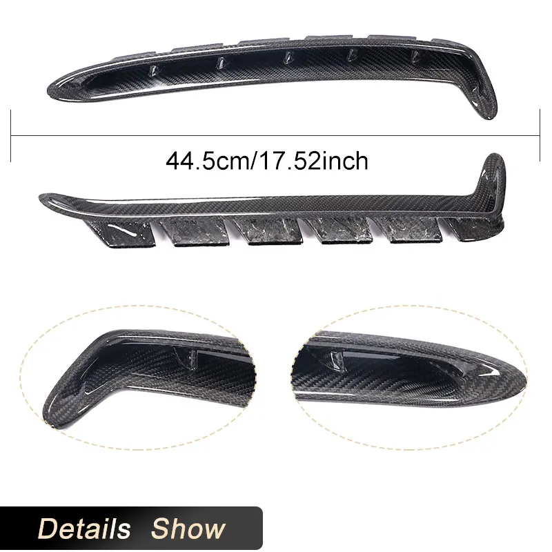 Front Side Fender Air Vent Trim Cover For Ford Mustang Shelby GT350 2019 2020 Air Intake Fender Vents Cover Trim Carbon Fiber