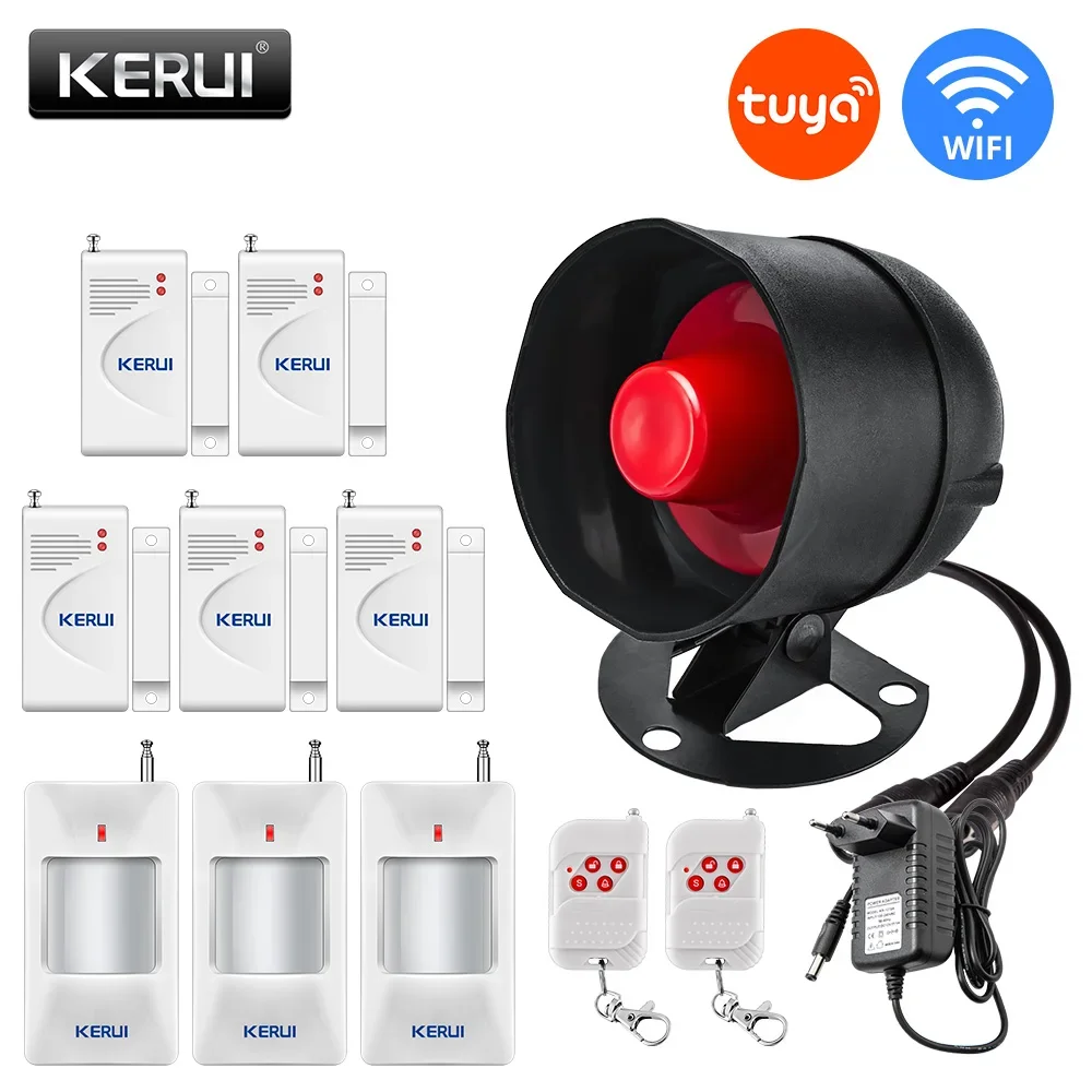 

KERUI Tuya Smart WIFI Wireless Security Alarm System Siren 433Mhz Home Burglar Motion Door Sensor Compatible Google Home Alexa