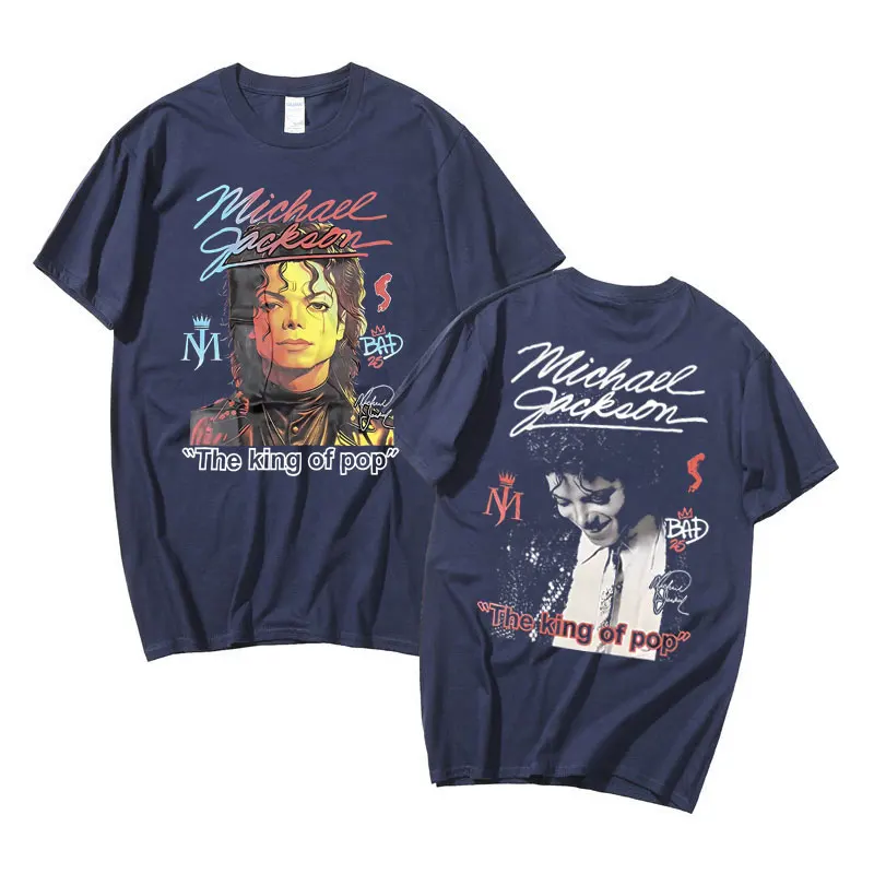 90s Classic Vintage Michael Jackson T Shirts Men Women Punk Rock Tshirt Streetwear Male Gothic Oversized Short Sleeve Black Tees