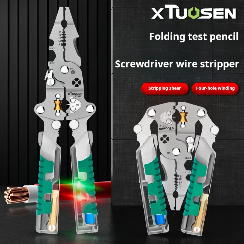 Multi-Tool Pliers Electrician Dedicated with Electrical Test Wire Crimping Wire Stripping Peeling Pliers Hand Tool Combination