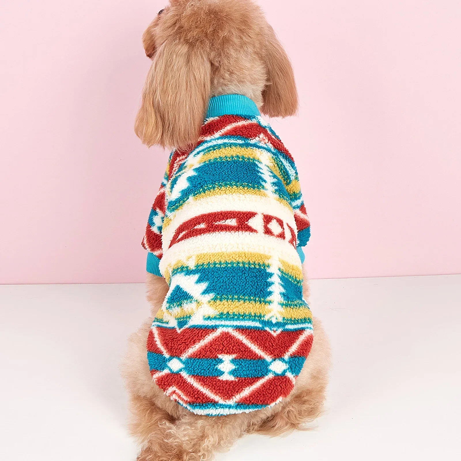 Winter Warm Fleece Pet Dog Clothes Beautiful Clear Pattern Pet Warm Sweatshirt Small Medium Dogs T-shirt Jacket Costume