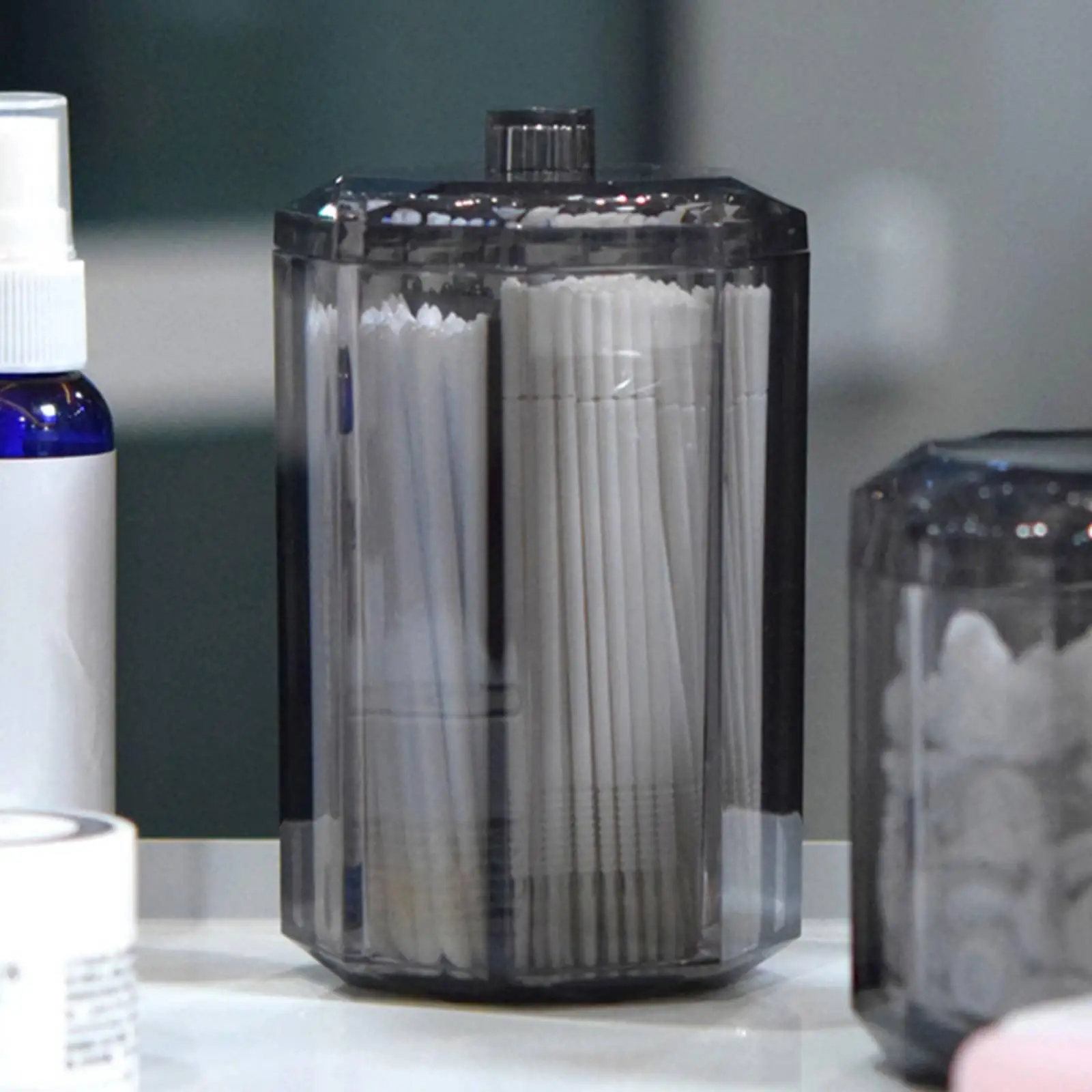 Acrylic Eyelash Storage Container Octagonal Dustproof Cosmetic Organizer for Brushes Micro Applicators and Beauty Tools