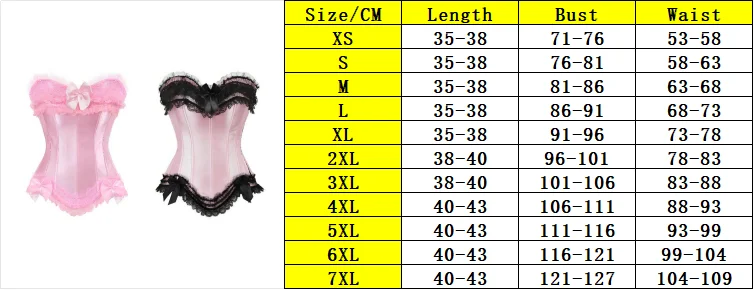 Sexy Satin-Overbust-Korsett-Oberteil, Spitze, Schleife, verziert, Clubwear, Showgirl, Body Shaper, Übergröße – Detail 1
