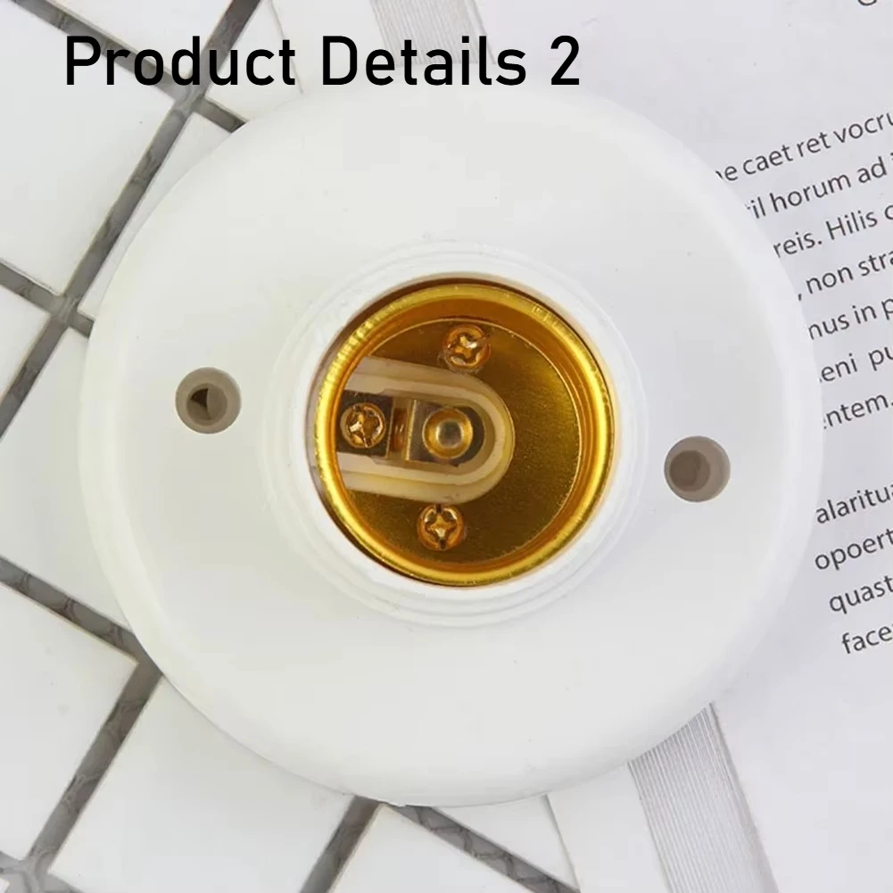 1-20PCS 220V E27 Screw Lamp Stand Light Bulb Socket Holder Adapter Base Cap Socket White Ceiling Light Lamp Bulb Fixing Base image 4