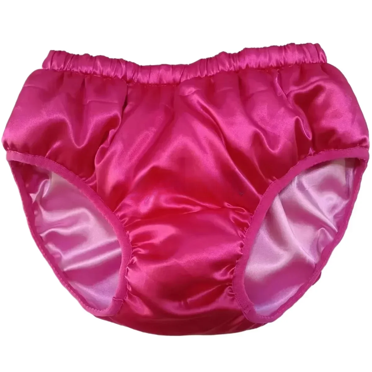 Men's Glossy Pink Soft Silky Briefs Fetish Live Show DJ Club Sexy Costumes Private Party Handmade  Boxer Underwear Stage panty