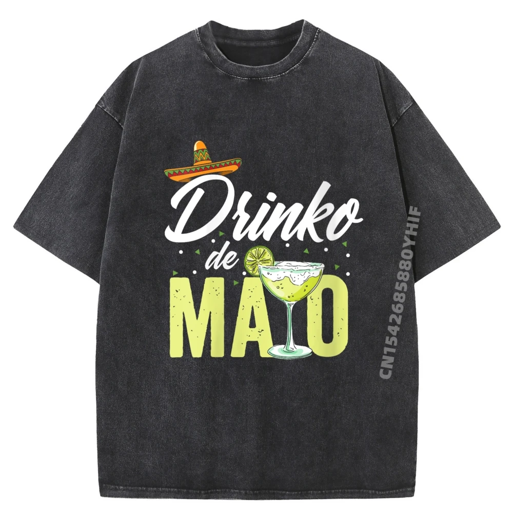 

Drinko De Mayo Funny Cinco De Mayo Big And Tall Printed Graphic T Shirts Mens Washed Funny Camiseta Slogan