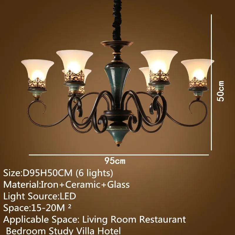 American Village Chandelier Retro Creativity LivingRoomCountryside Restaurant Bedroom Study Villa Hotel Cafe Pendent Lamp