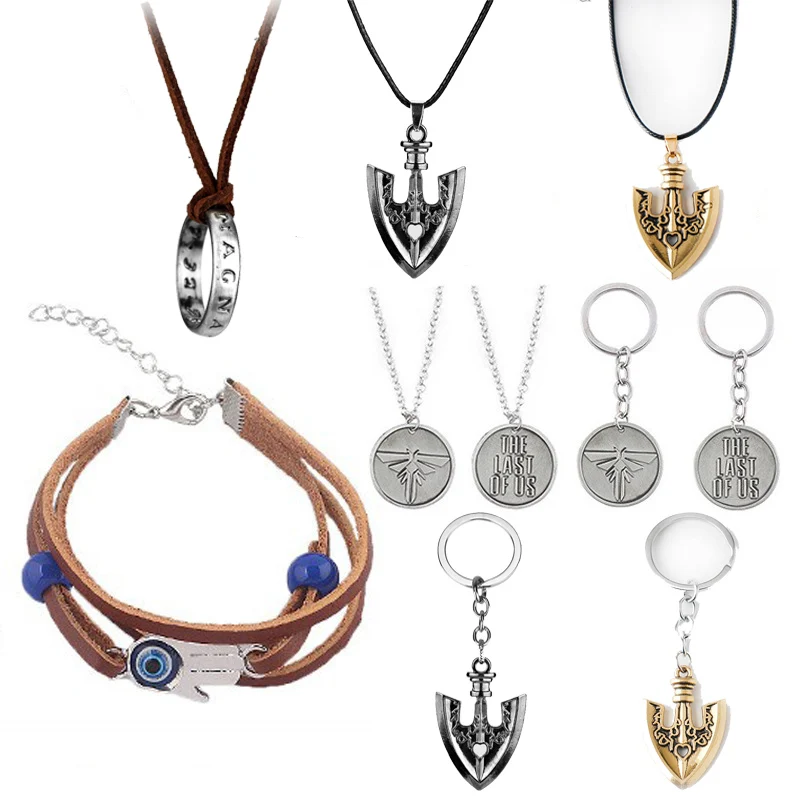 Lasts Of Us cosplay Pendants necklace keychain  Bracelet figure  Leather Bracelets charms Bangles props fans gifts