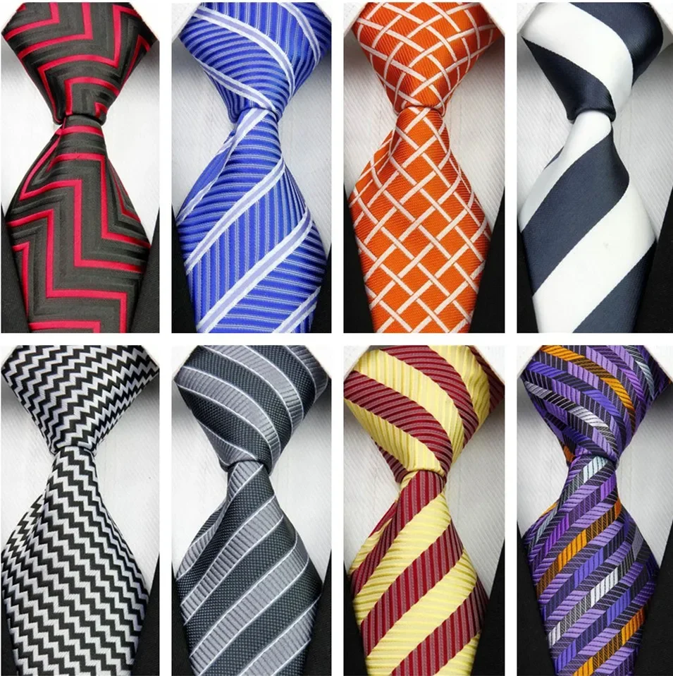 Fashion Silk Tie for Men Women Accessories 4"(10cm) Wedding Striped Plaids Blue Orange Black Red White Gray Purple Pink Necktie