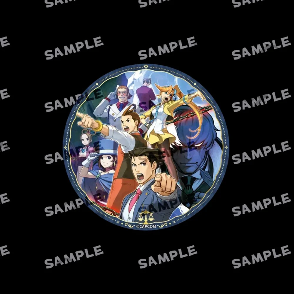Badge en fer blanc authentique Ace Attorney Phoenix Wright, accessoire de collection anime pour sac, souvenir à l'effigie de Quadratic Element