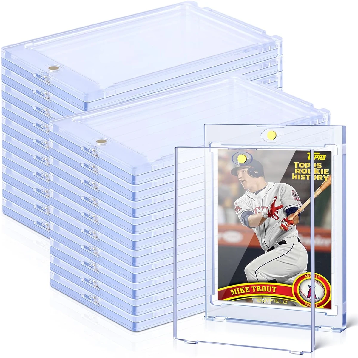 35PT Magnetic Holder Trading Cards Protectors Hard Plastic Sleeves Display Case Pokemon Baseball Sports Yugioh Standard Card