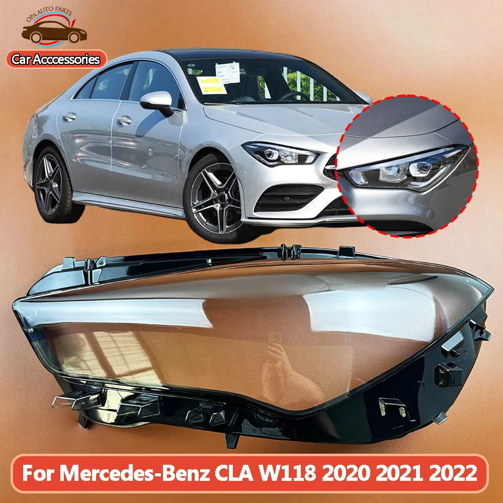 For Mercedes-Benz CLA W118 2020-2022 Car Acccessories Shade Headlight Headlight Cap Car Front Headlight Lens Cover Lights Shell