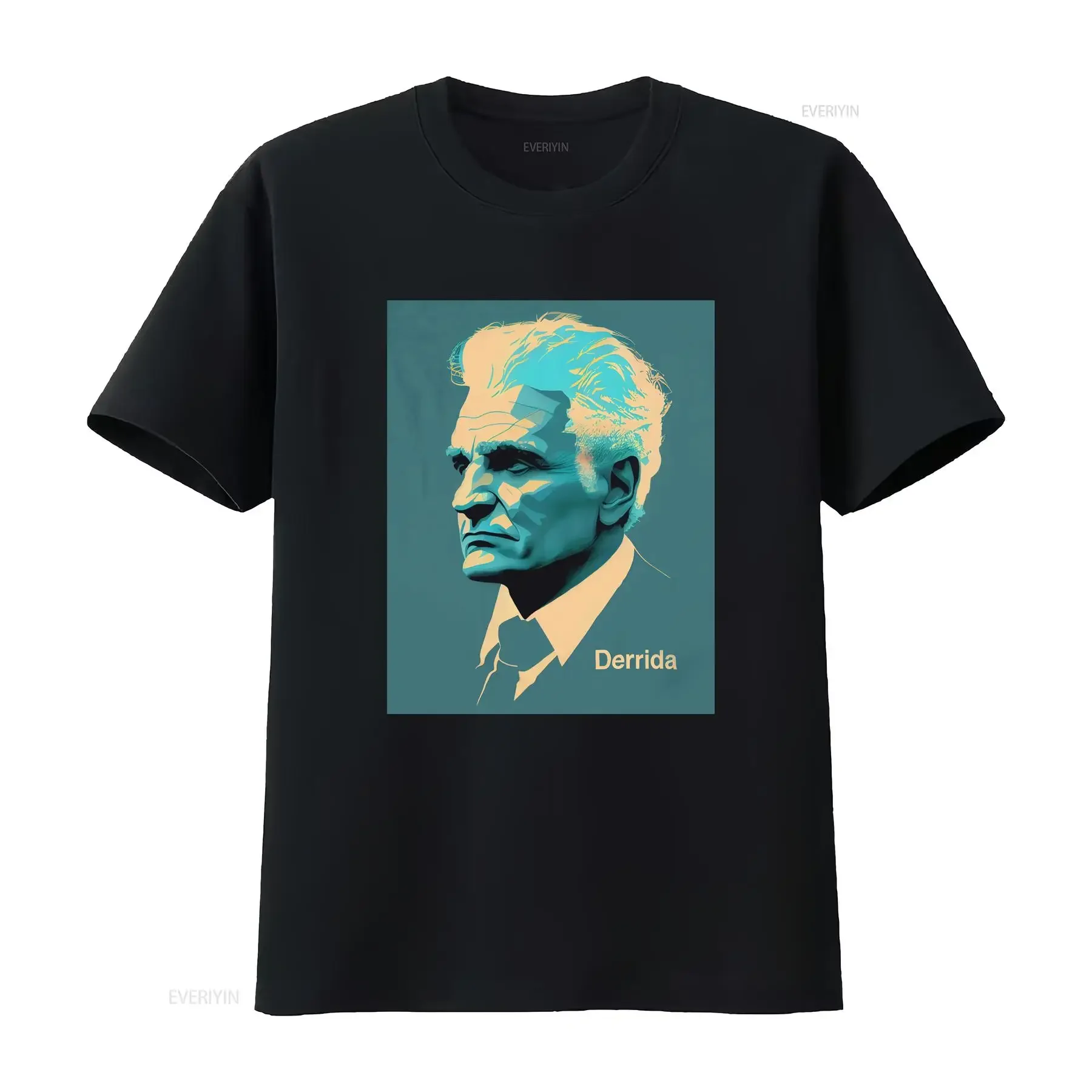T-shirt Jacques Derrida rétro minimaliste, Philosophy Mindspring Retreat, décontracté, col rond, tissu légèrement extensible, coupe classique vintage