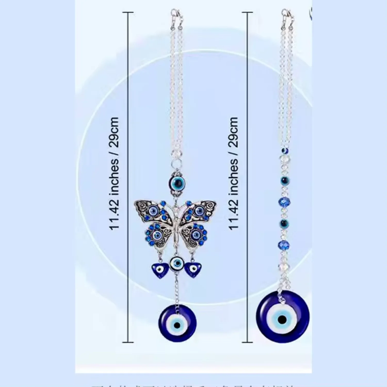 Turkish Blue Eye Jewelry Bohemian Style Glass Pendant Evil Eye Step Water Drop Hanging Design Wall Decor and  Luck