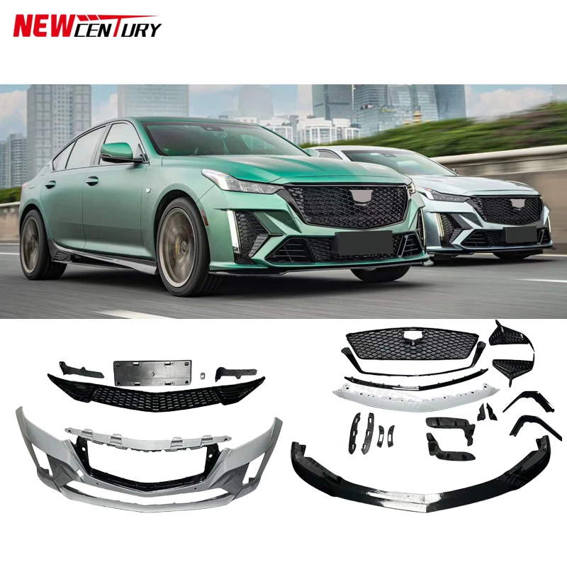 

For 2020-2023 Cadillac CT5 Modified Broken Array Front Bumper Body Kit, High Quality Front Bumper Body Surround Trim