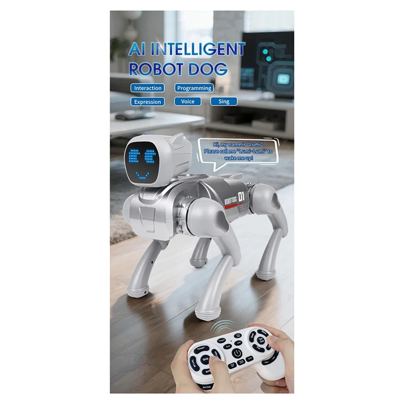 AINY-ذكي 2.4G RC روبوت الميكانيكية الكلب APP التحكم عن بعد الحوار الصوتي لطيف التعبير ضوء للبرمجة