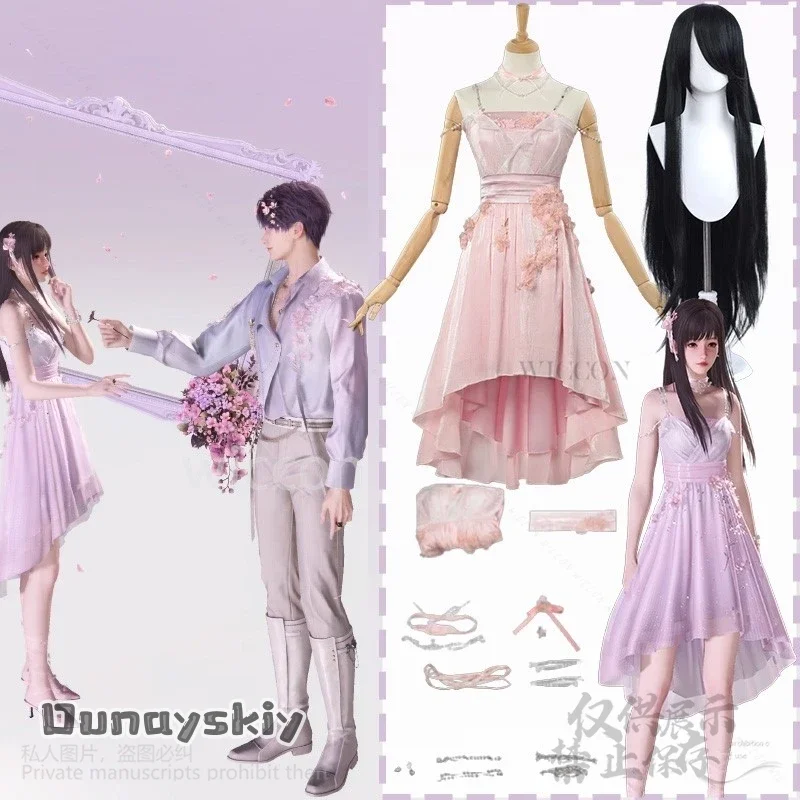 

CosplayAnime Game Love And Deepspace Cosplay Heroine Tidewoven Petals Costume Sweet Flower Irregular Hem Chic Dress Lolita Custo