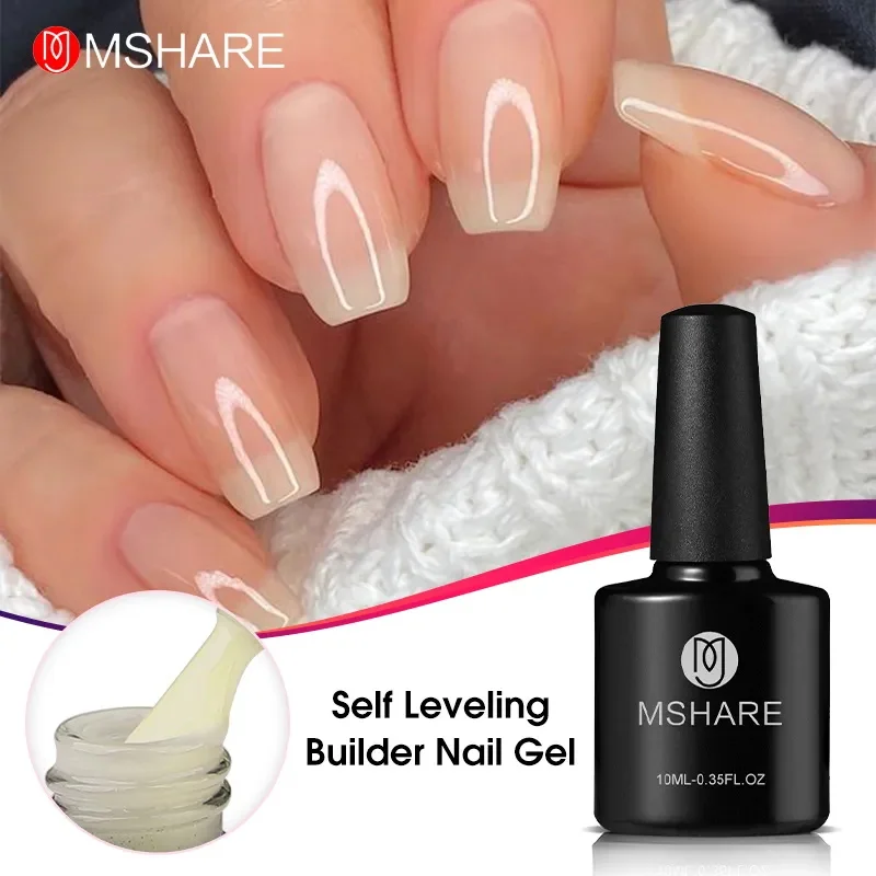 MSHARE Nature Builder Nail Extension Gel Self Leveling Quick Building for Finger Uv Nail Gel Cure Led Lamp in a Bottle