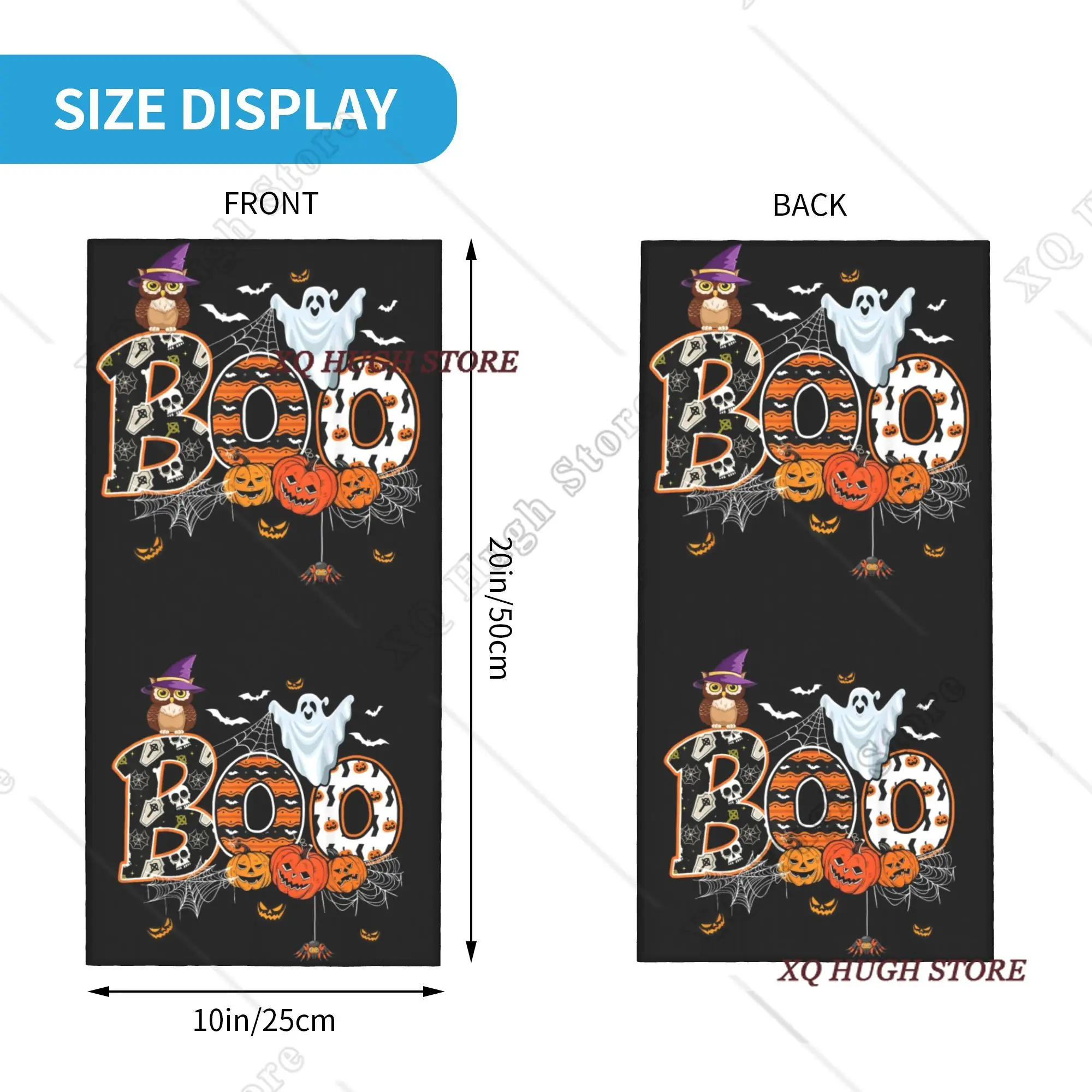 Custom Halloween Pumpkin Owl Bandana Winter Neck Warmer Men Windproof Wrap Face Scarf for Ski  Gaiter Headband