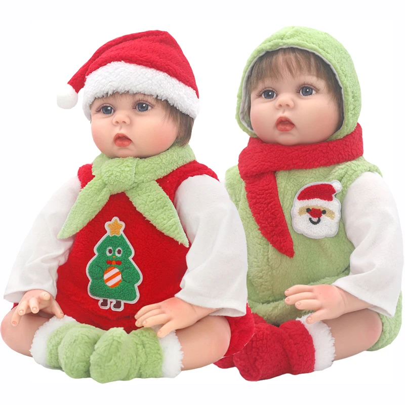 Ropa de muñeca Reborn de 22 pulgadas, conjuntos de vestidos, trajes de muñeca para niña de 55 Cm, juguetes de regalo de Navidad para niños, ropa