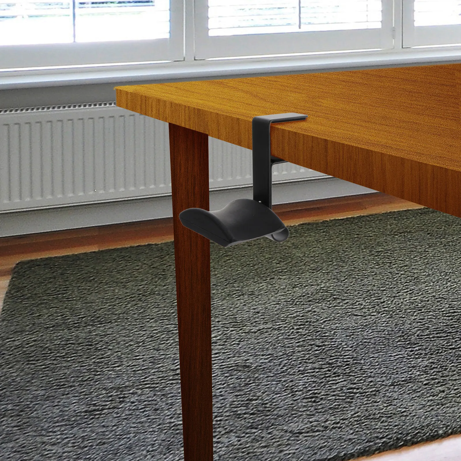 

Подставка-держатель для наушников под стол, регулируемая, металлическая, долговечная, практичная, с крючком-зажимом