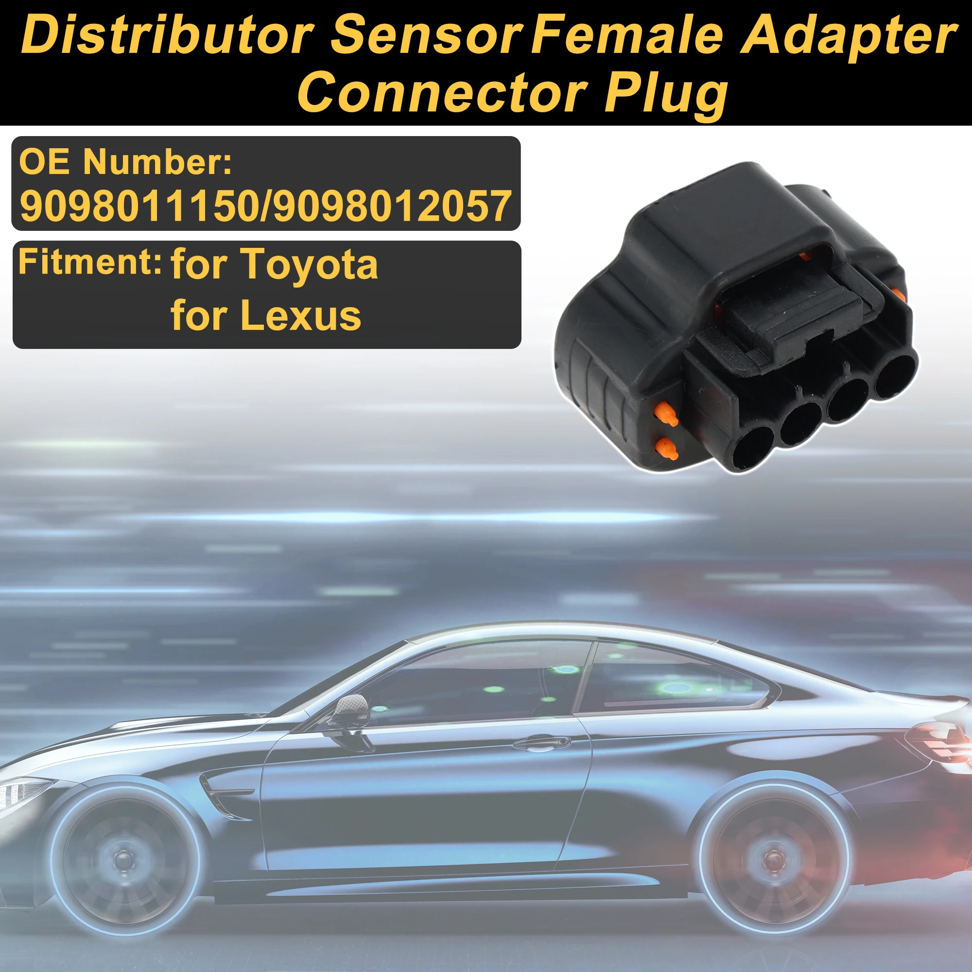 UXCELL 1 Pc 4 Pins Distributor Sensor Connector Plug for Toyota No.9098011150