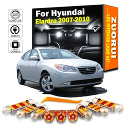 11Pcs Car LED Interior Map Dome Reading License Plate Trunk Light Kit For Hyundai Elantra XD 2007 2008 2009 2010 Sun Visor Lamp